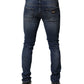 Blue Washed Skinny Cotton Denim Jeans