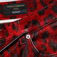 Red Leopard Print Cotton Skinny Denim Jeans
