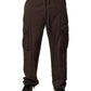 Brown Cotton Cargo Jogger Men Pants