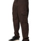 Brown Cotton Cargo Jogger Men Pants