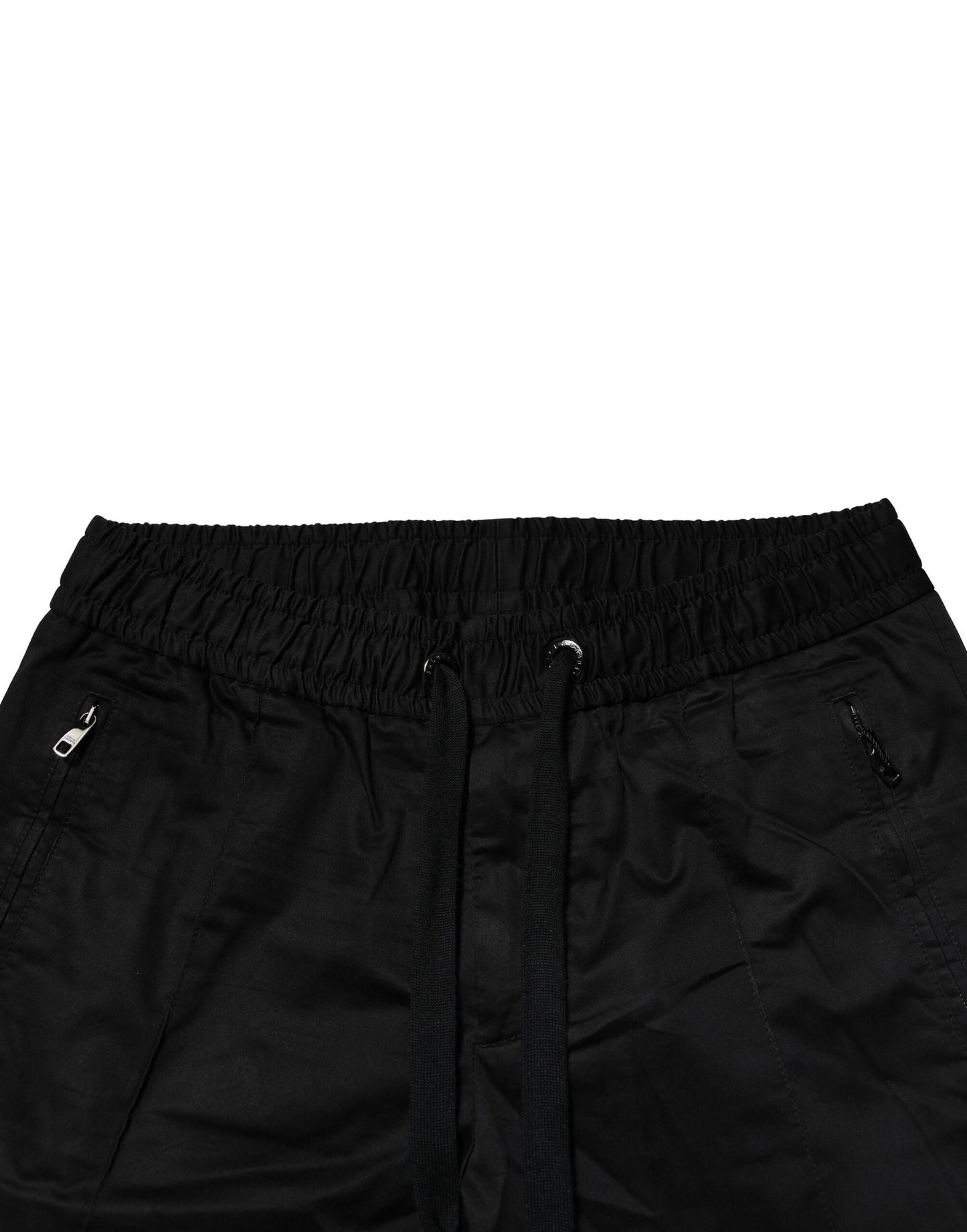 Black Cotton Mid Waist Jogger Pants