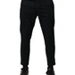 Black Cotton Mid Waist Jogger Pants