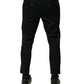 Black Cotton Mid Waist Jogger Pants