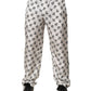White Floral Silk Casual Lounge Pants