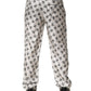 White Floral Silk Casual Lounge Pants
