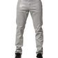Silver Cotton Stretch Slim Denim Jeans