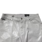 Silver Cotton Stretch Slim Denim Jeans