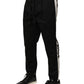 Black Cotton Mid Waist Jogger Pants