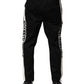 Black Cotton Mid Waist Jogger Pants