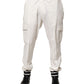 White Cotton Cargo Jogger Men Pants