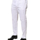 White Cotton Dress Slim Formal Pants