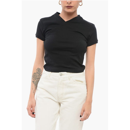 Cropped Fit T-Shirt with Wrap Design