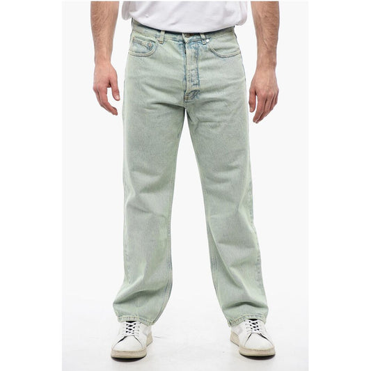 Straight Fit OVERDYE LOGO Denims with Belt Loops 24cm