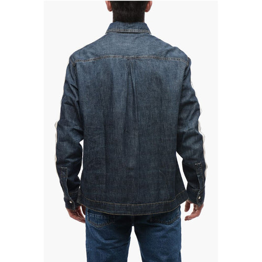 Denim Track Shirt with Tape Detail