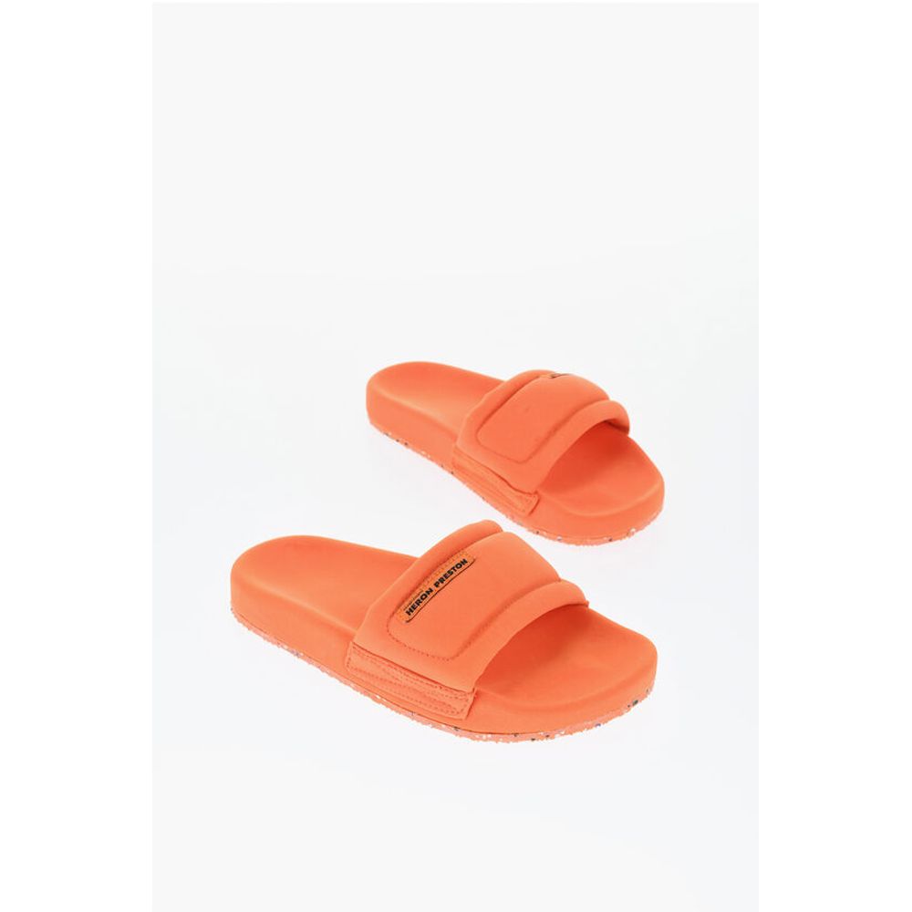 Padded Fabric Sandals with Logo