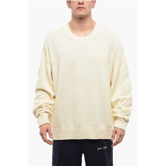 Cotton Sweater With Embossed Logo