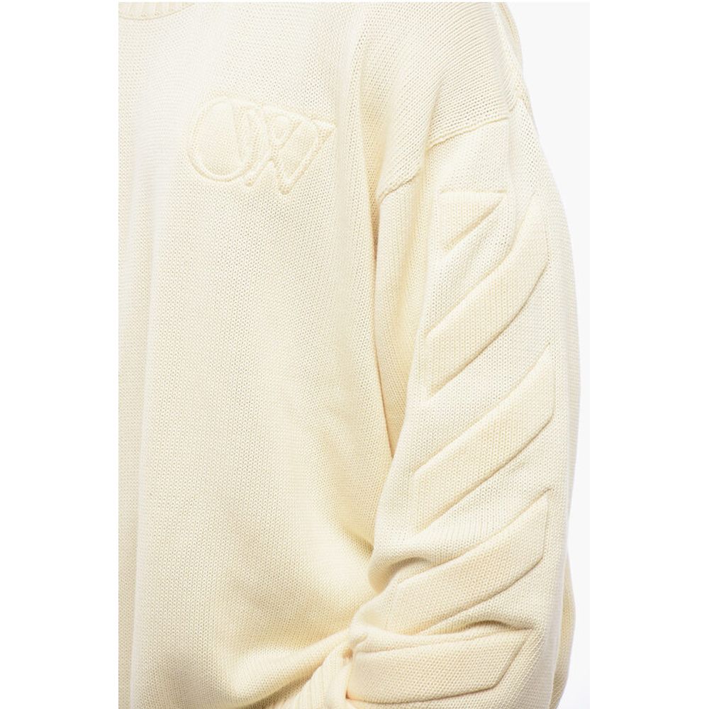 Cotton Sweater With Embossed Logo