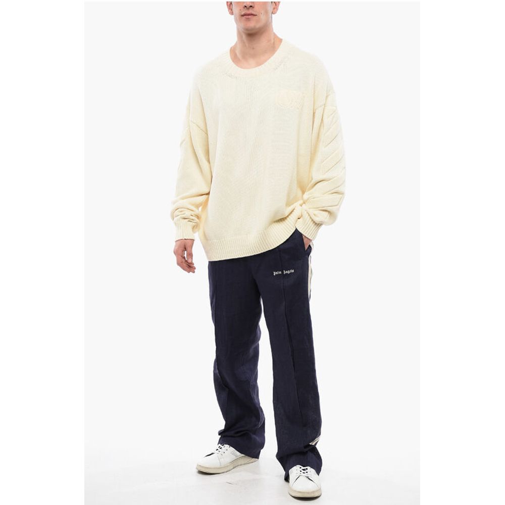 Cotton Sweater With Embossed Logo