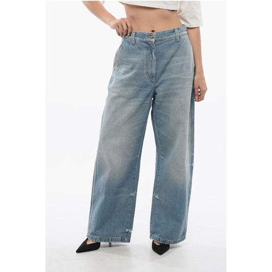High Waisted Wide Fit Light Washed Jeans