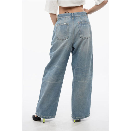 High Waisted Wide Fit Light Washed Jeans