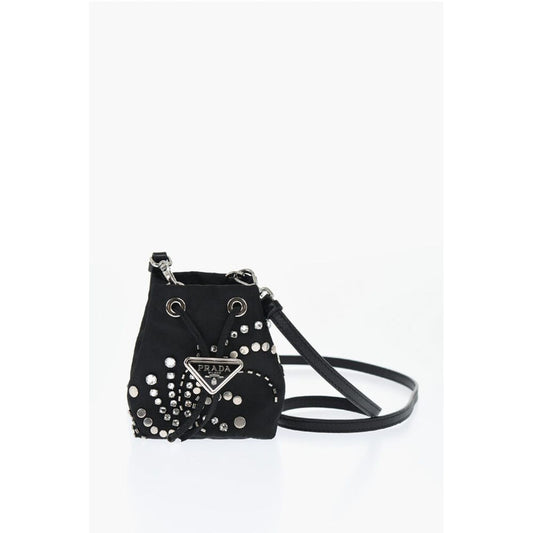 Nylon Studded Pouch with Rhinestones