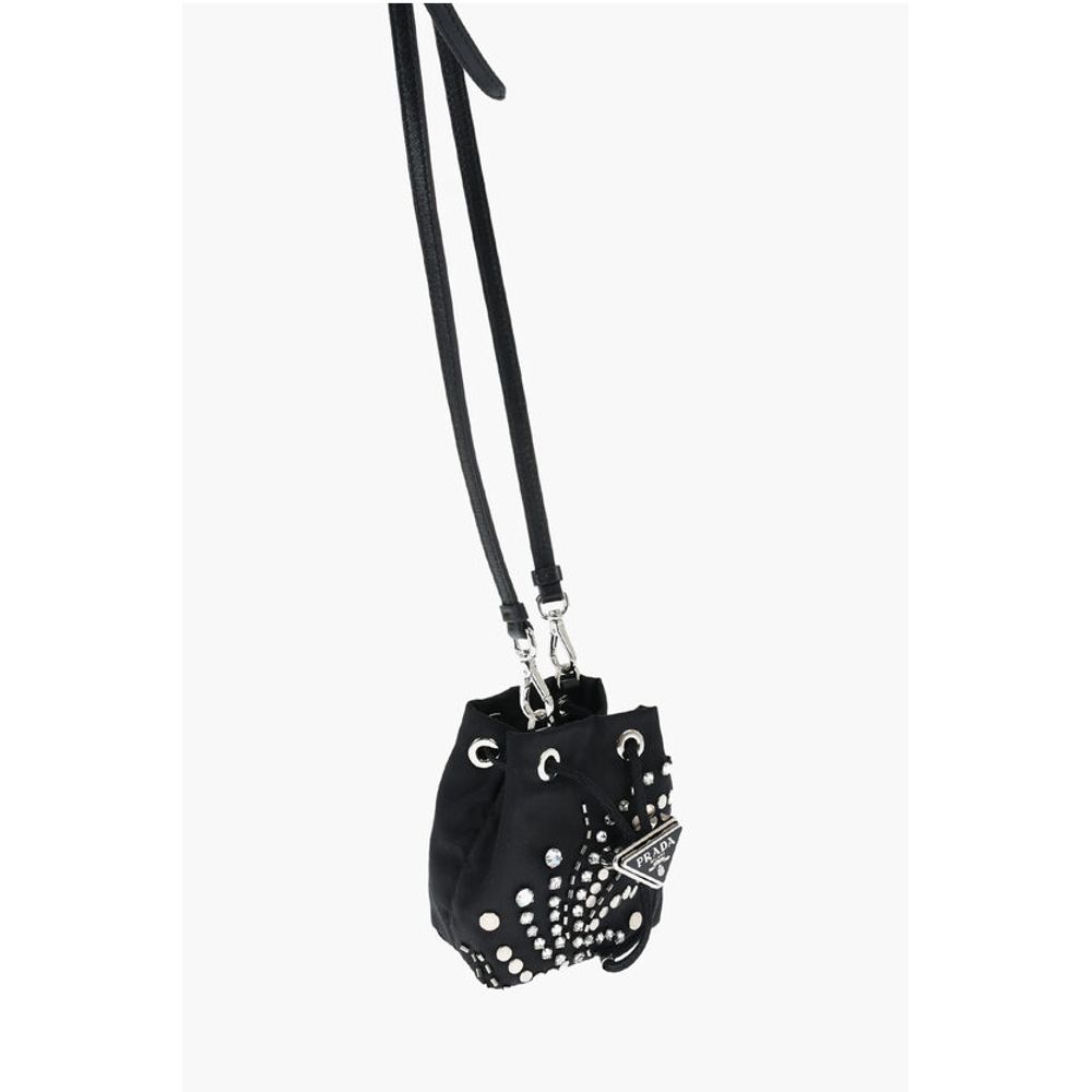 Nylon Studded Pouch with Rhinestones