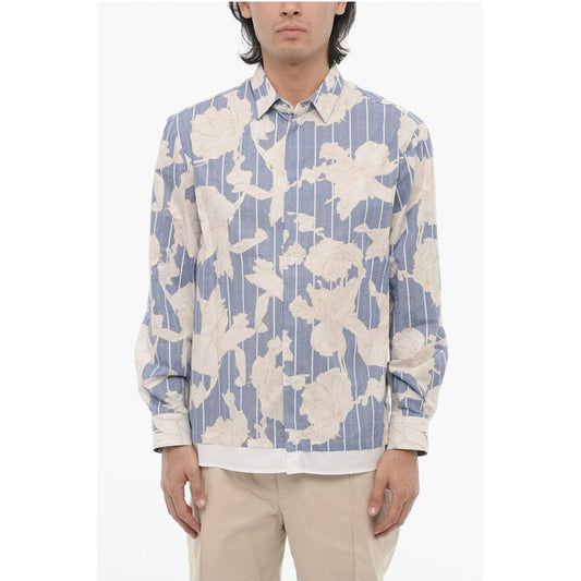 Double Layer Floral-Motif Loose Fit Shirt