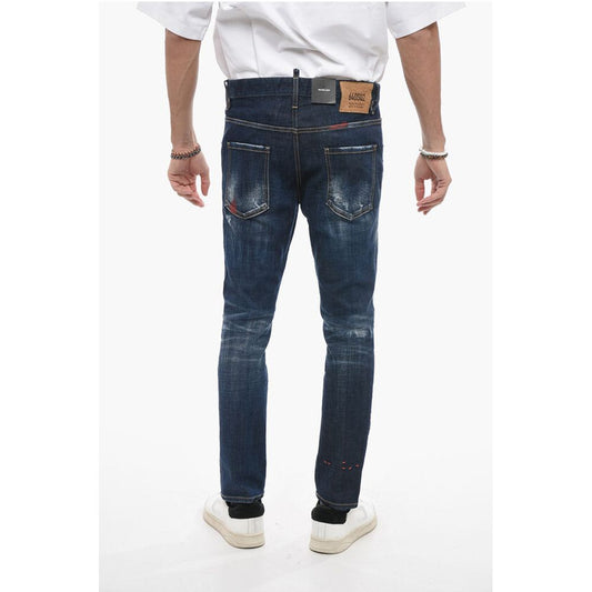 Embroidered Skater Denims with Dark Wash