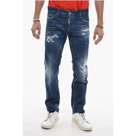 Slim Fit Denims with Distressed Detail