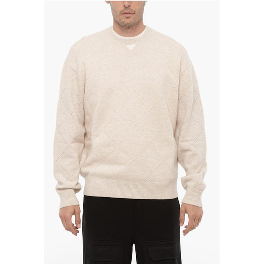 Wool Blend Crew-neck Sweater with Cut-Out Detail
