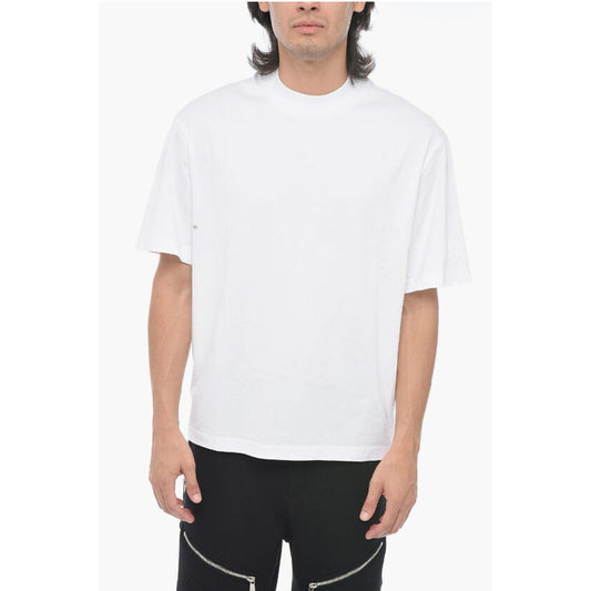 Solid Color Slim Fit T-Shirt with Eyelets Details