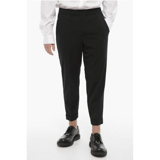Cuffed Hem Slim Fit Casual Pants