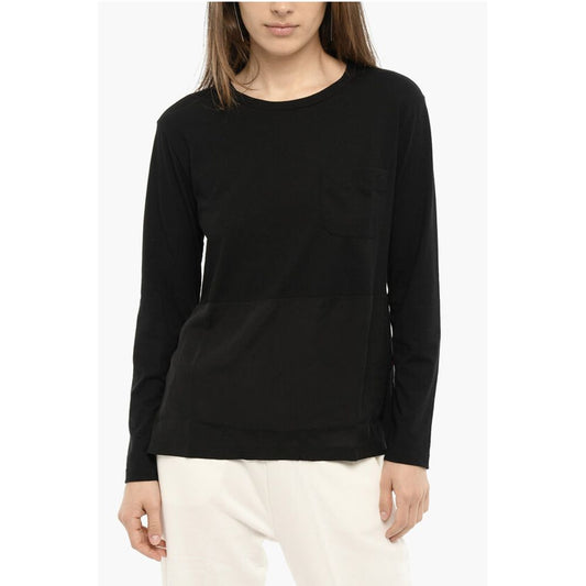 Crew-Neck T-shirt with Breast Pocket and Side Split