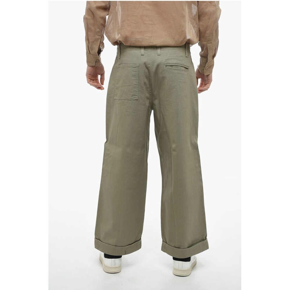 Cropped Wide Leg Jeans with Cuffs