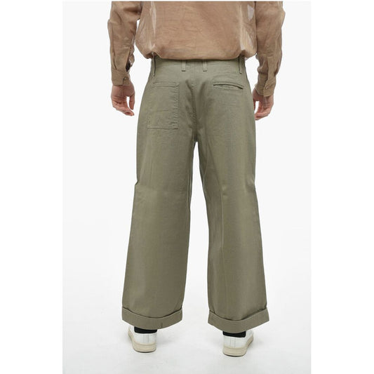 Cropped Wide Leg Jeans with Cuffs