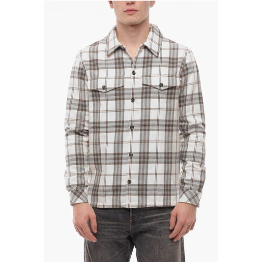Plaid Motif TAKA JM Overshirt with Double Breast Pocket