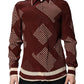 Maroon Dotted Silk Long Sleeve Casual Shirt