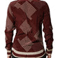 Maroon Dotted Silk Long Sleeve Casual Shirt