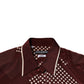Maroon Dotted Silk Long Sleeve Casual Shirt