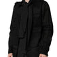 Black Polka Dot Linen Silk Men Casual Shirt
