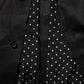 Black Polka Dot Linen Silk Men Casual Shirt