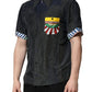 Black Silk Short Sleeves Men Casual Shirt