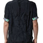 Black Silk Short Sleeves Men Casual Shirt