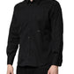 Black SARTORIA Cotton Formal Men Dress Shirt