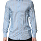 Light Blue MARTINI Striped Formal Dress Shirt