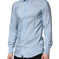 Light Blue MARTINI Striped Formal Dress Shirt