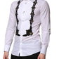 White GOLD Embellished Formal Men Dress Shirt