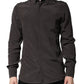Dark Brown Silk GOLD Men Dress Formal Shirt
