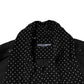 Black Polka Dot Collar Tie Neck Casual Shirt