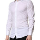 White GOLD Long Sleeves Men Dress Formal Shirt